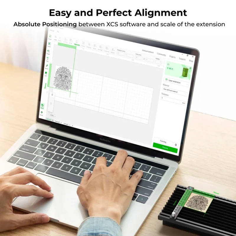 xTool F1 slide extension detail - xtool laser