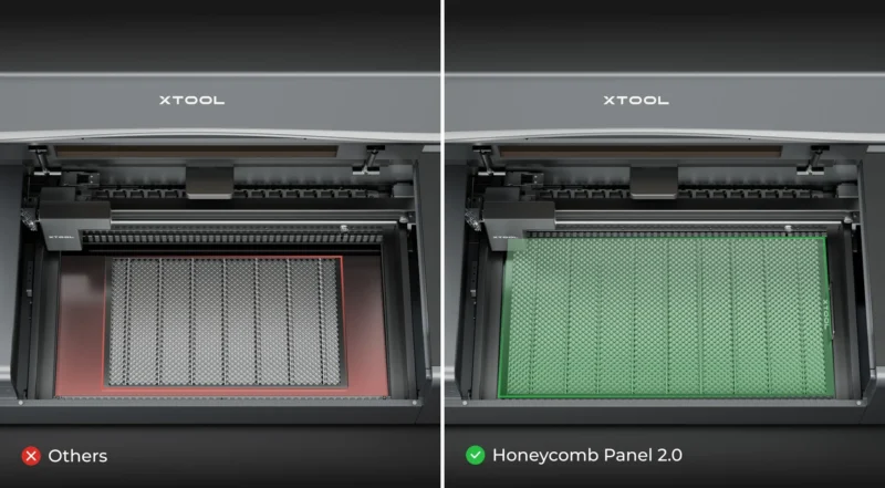 xTool P2 honeycomb panel namestitev - xtool laser