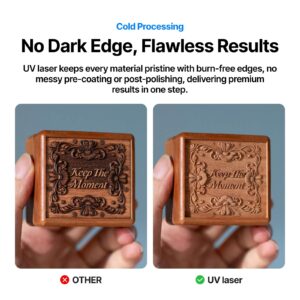 xTool F2 Ultra UV materiali graviranje xTool F2 Ultra UV — UV laserski gravirnik za steklo, keramiko, plastiko, kovino