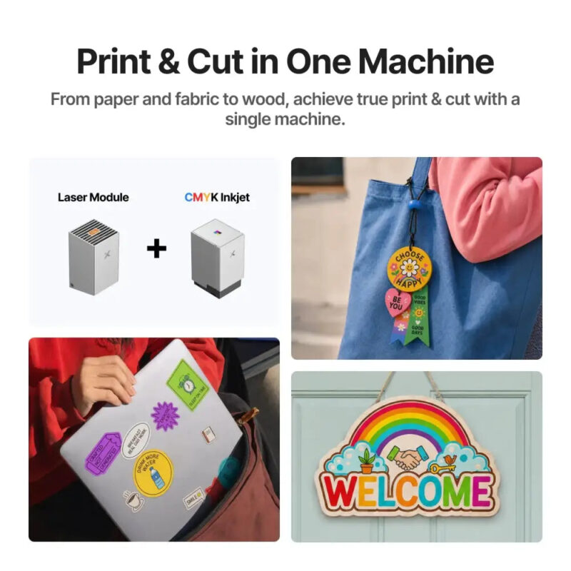 xTool M2 print and cut in one machine with laser module and CMYK inkjet xTool M2 print and cut in one machine with laser module and CMYK inkjet