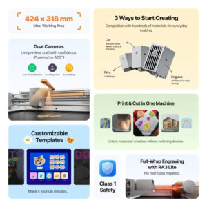 xTool M2 Color Craft key specifications: working area, dual cameras, Class 1 safety, RA3 Lite xTool M2 Color Craft key specifications: working area, dual cameras, Class 1 safety, RA3 Lite