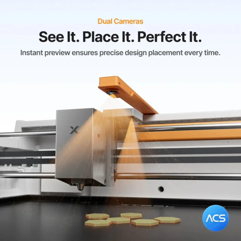xTool M2 dual cameras with ACS for precise design placement xTool M2 dual cameras with ACS for precise design placement