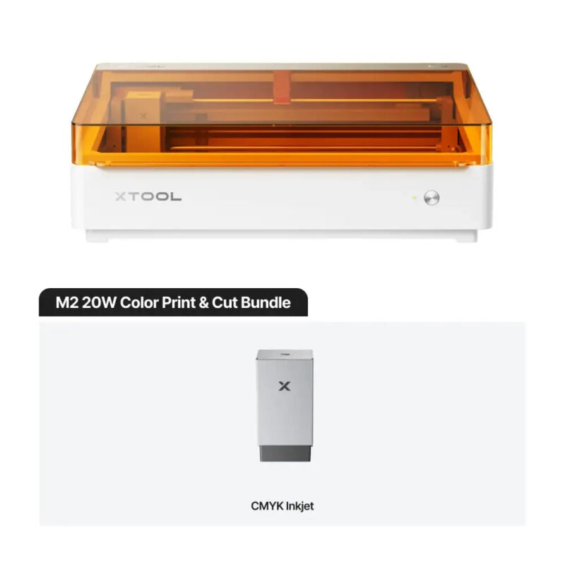 xTool M2 20W Color Print & Cut bundle with CMYK inkjet module xTool M2 20W Color Print & Cut bundle with CMYK inkjet module